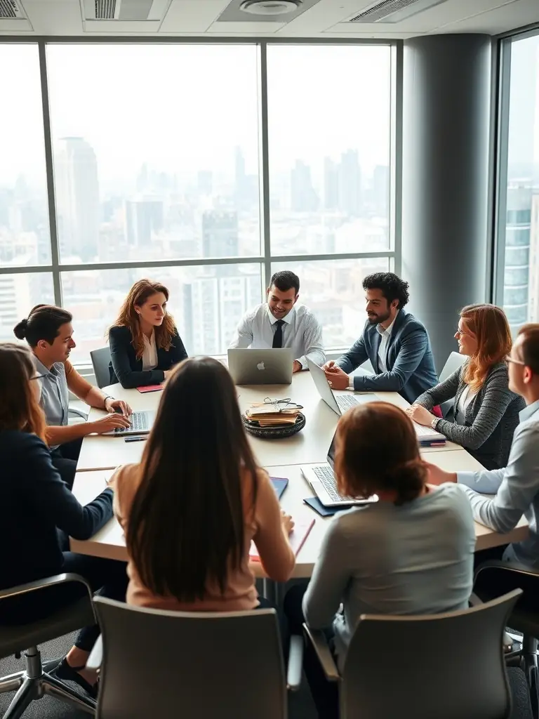 A diverse team collaborating in a modern office space, symbolizing Originals Group's collaborative approach and expertise in various investment sectors.